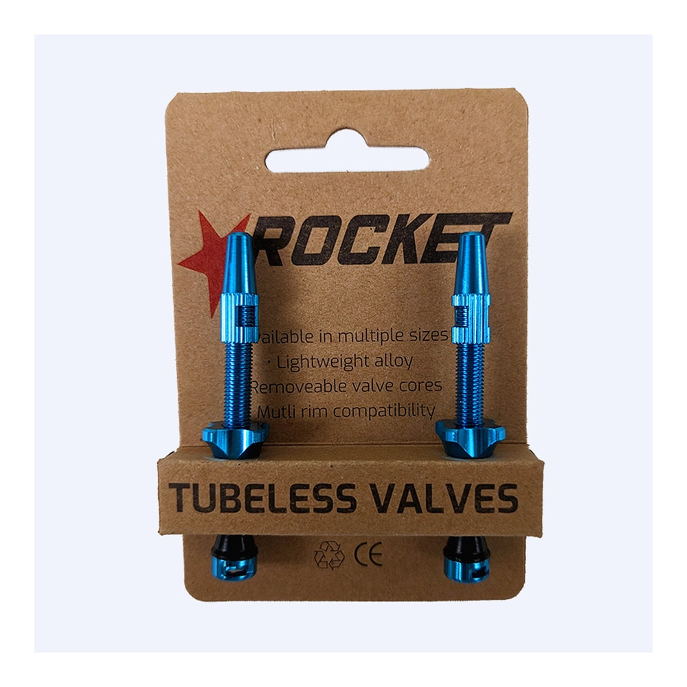 Rocket Tubeless Valves - 60mm Blue