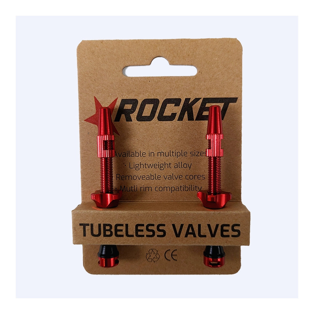 Rocket Tubeless Valves - 60mm Red