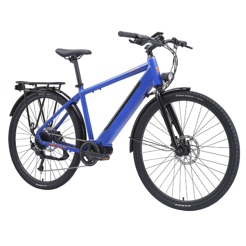 Shogun eMetro+ Electric Bike - Blue Front side