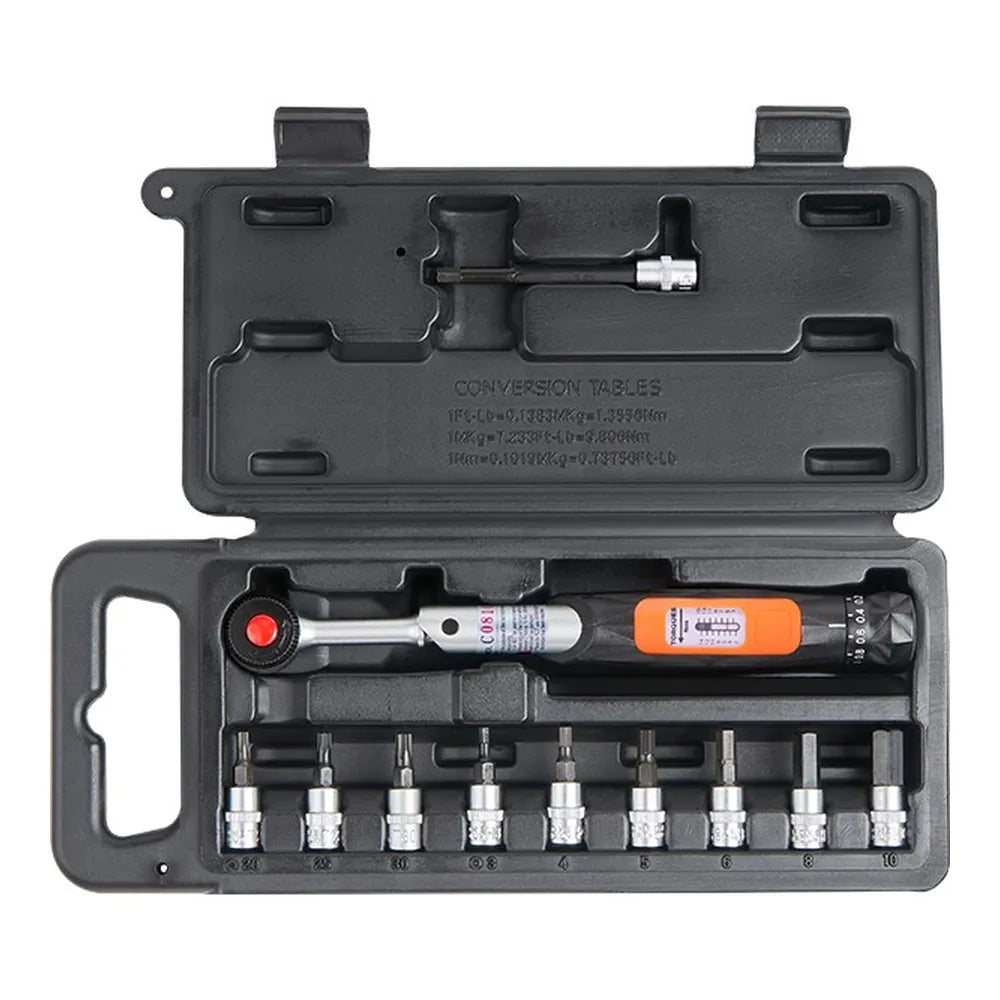 Super B TB-TW25 1/4" Dial-Adjust Torque Wrench 2~15 Nm with carry case and bits