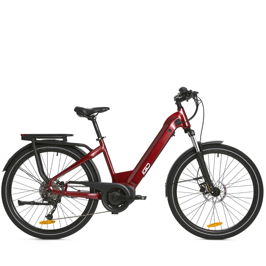 TEBCO iGO Rosemont Electric Hybrid Bicycle - Burgundy