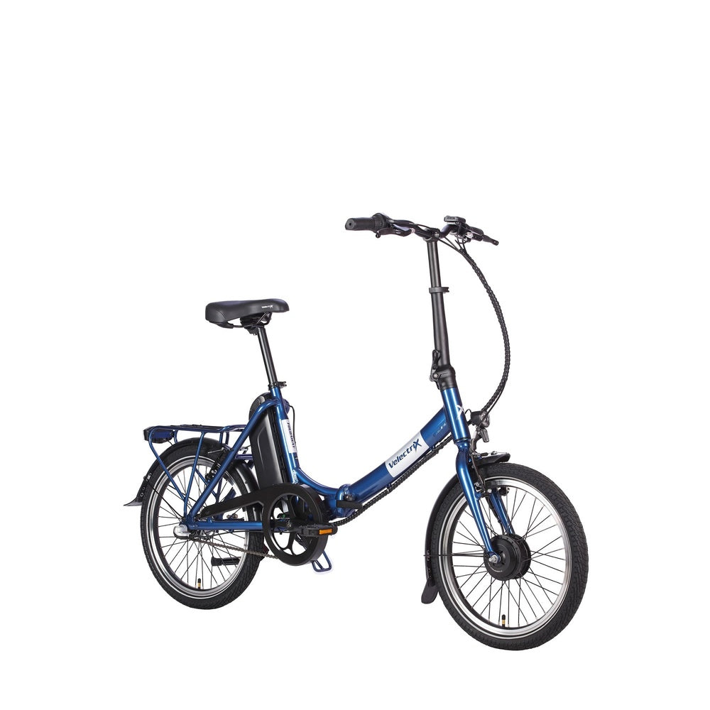 VelectriX Foldaway Folding Electric Bike - Blue oblique front