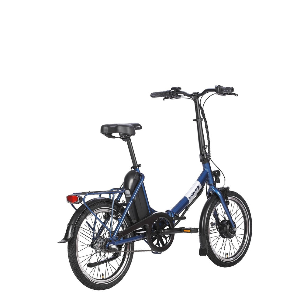 VelectriX Foldaway Folding Electric Bike - Blue oblique rear