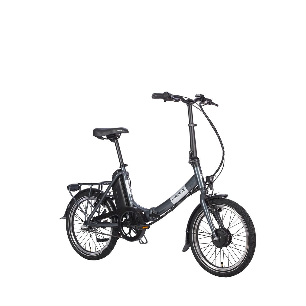VelectriX Foldaway Folding Electric Bike - Grey oblique front