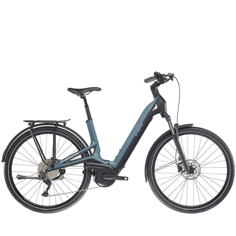 Bianchi e-Vertic C Type Commuter Electric Bike Deore - Blue Grey - Bikes.com.au