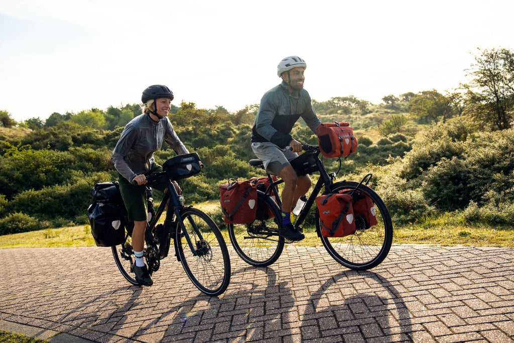 ORTLIEB Back-Roller QL2.1 Rear Panniers Action Shot - Black - Bikes.com.au