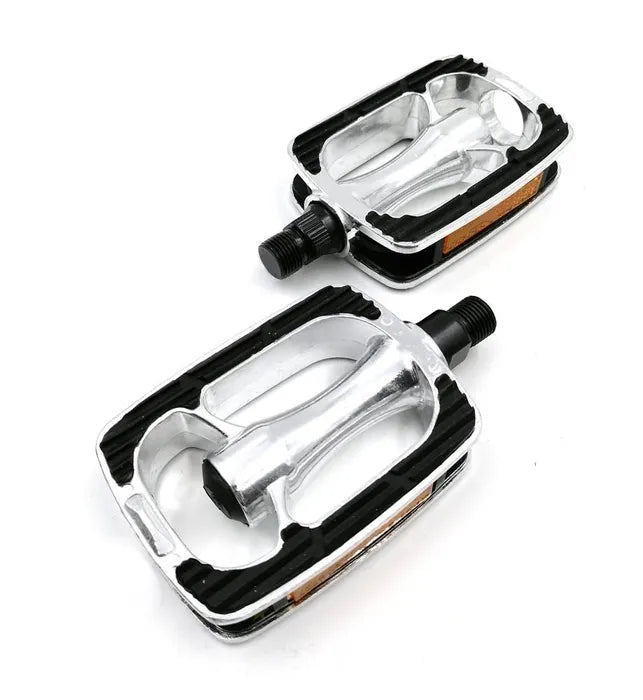 fpd pedals FPD City/Comfort Pedals 1/2" Alloy Silver/Black – bikes.com.au