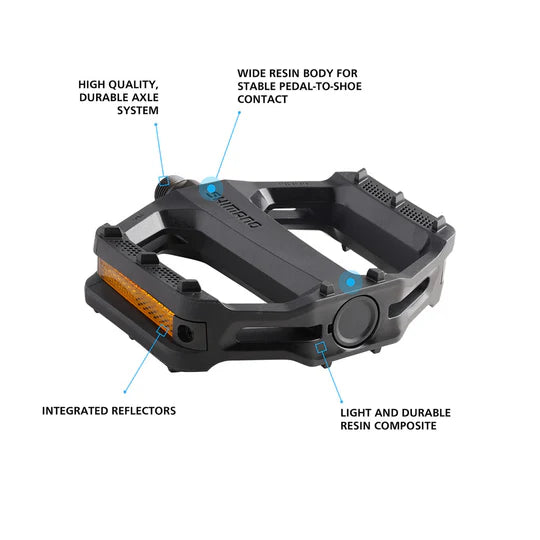 Shimano PD-EF102 Flat Bike Pedals - Black - Bikes.com.au