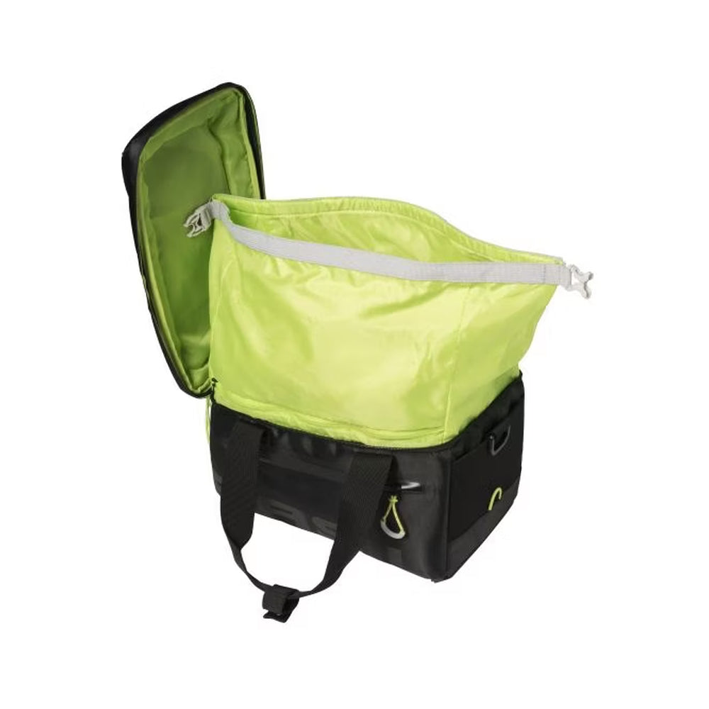 Basil Miles MIK 7L Trunk Bag - Black / Lime open with dry pack open