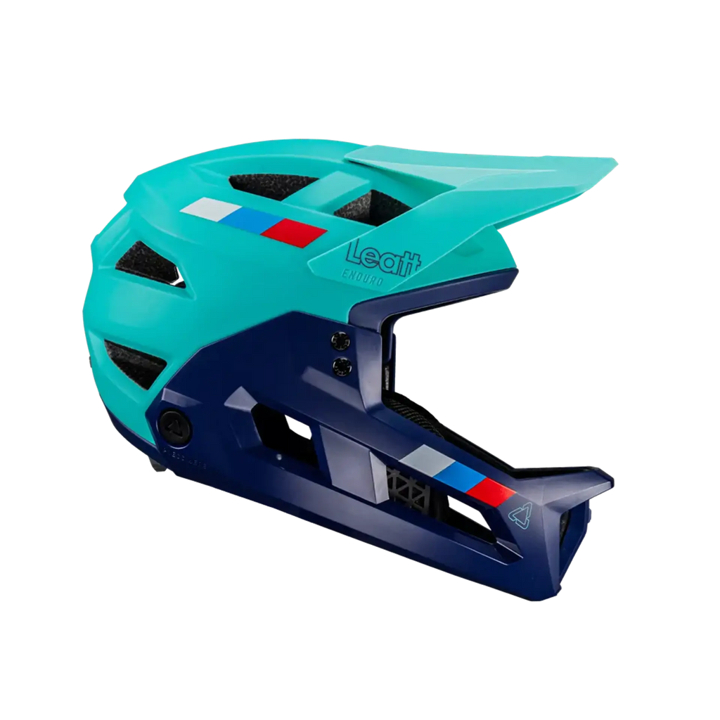 Leatt Enduro 2.0 Jr MTB Kids Full Face Helmet Aqua right profile