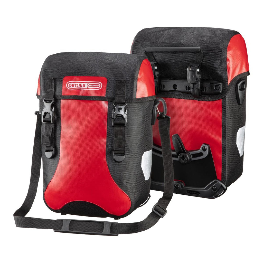 ORTLIEB Sport-Packer Waterproof Bike Pannier Bags (Pair) - Red-Black - Bikes.com.au