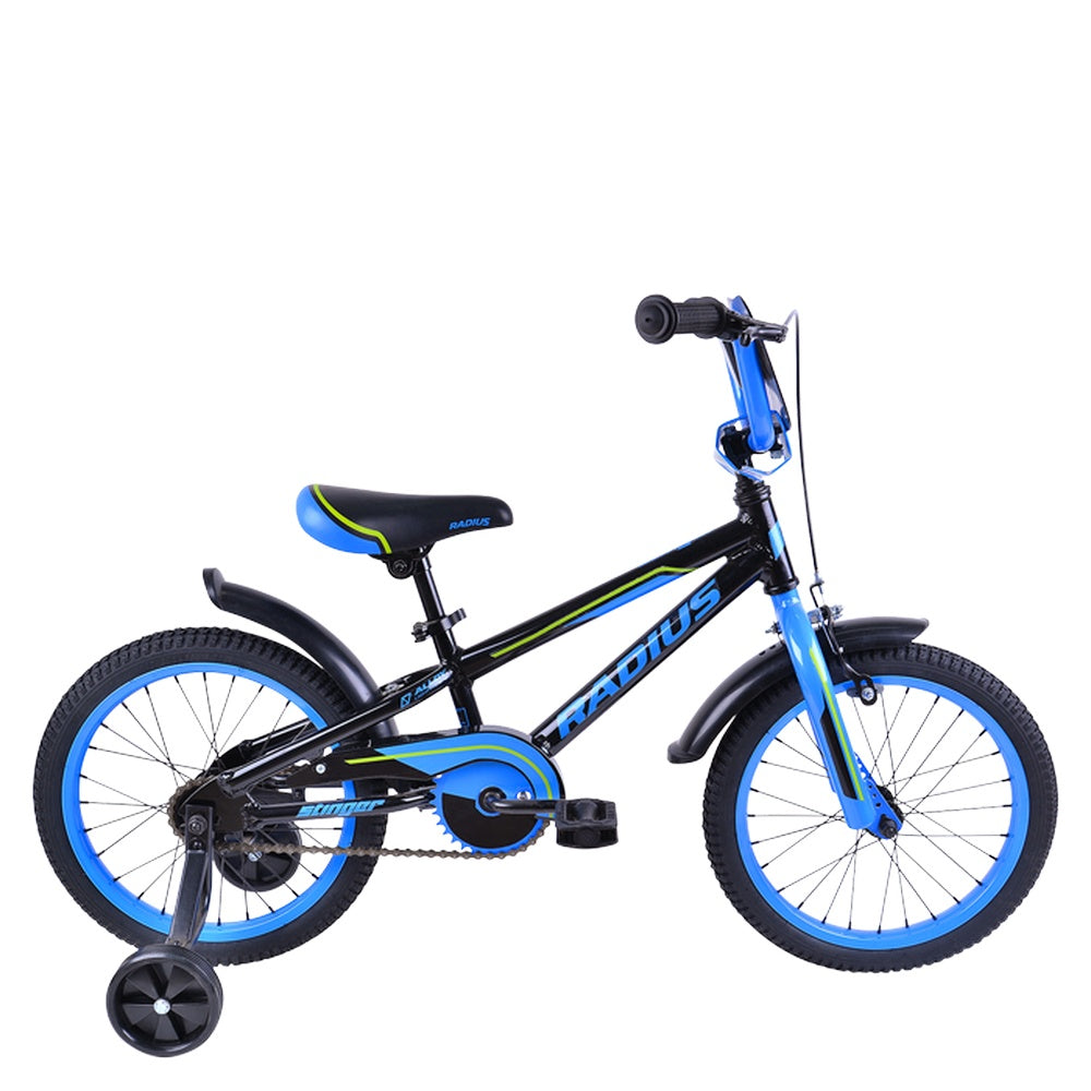 Radius Stinger AL 16" Kids' Bike - Black/Blue/Lime