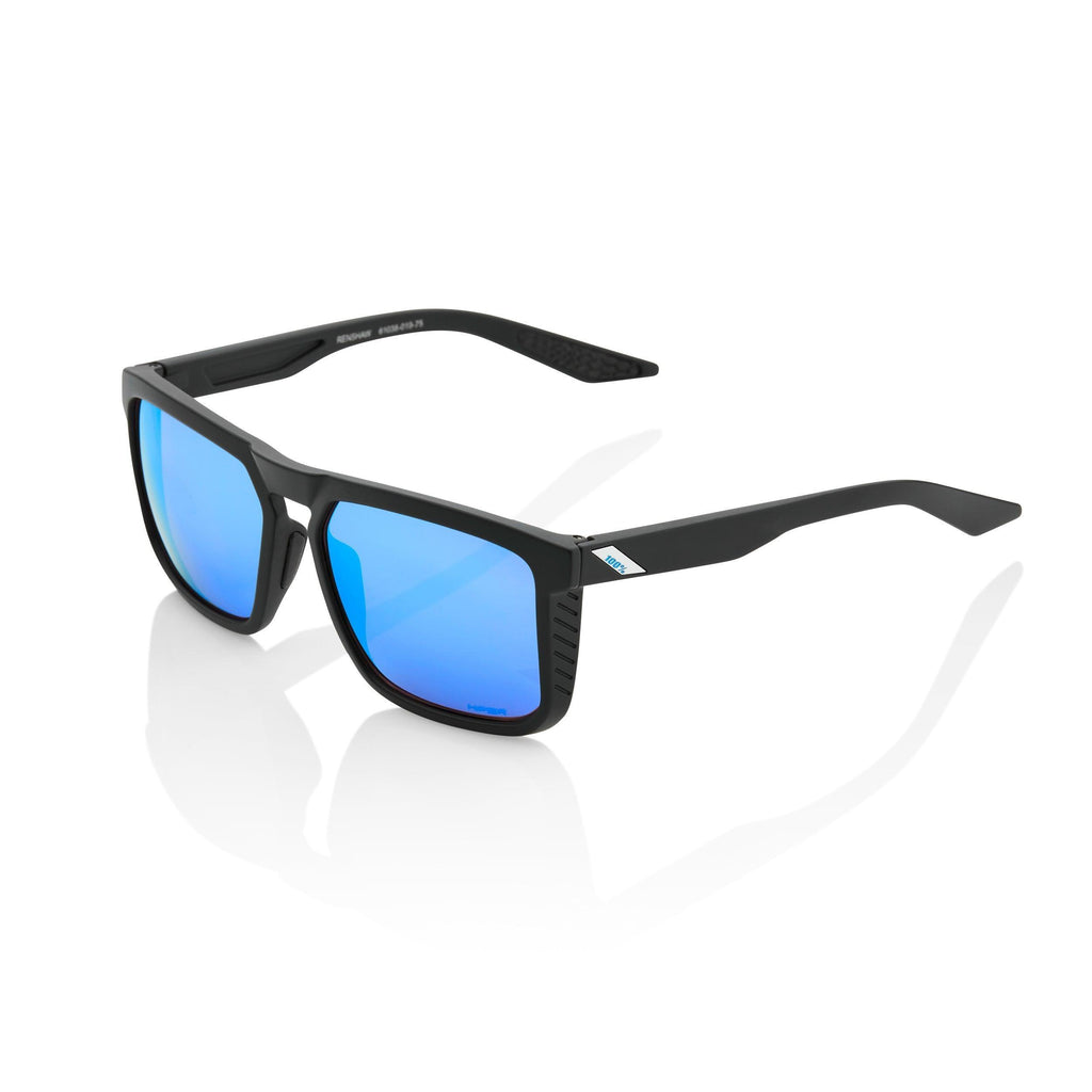100% Renshaw Sunglasses - Matte Black / HiPER Blue - bikes.com.au