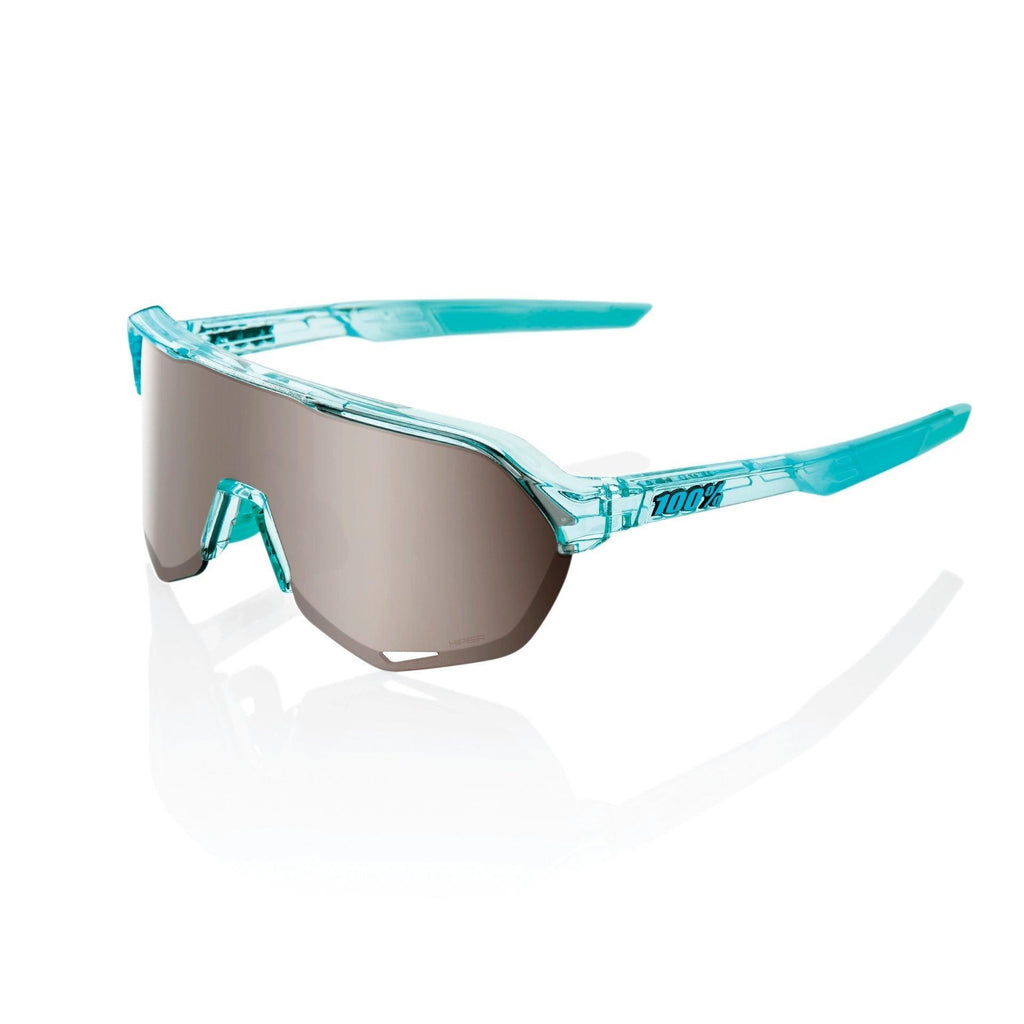 100% S2 Sunglasses - Polished Translucent Mint - HiPER Silver Mirror Lens - bikes.com.au