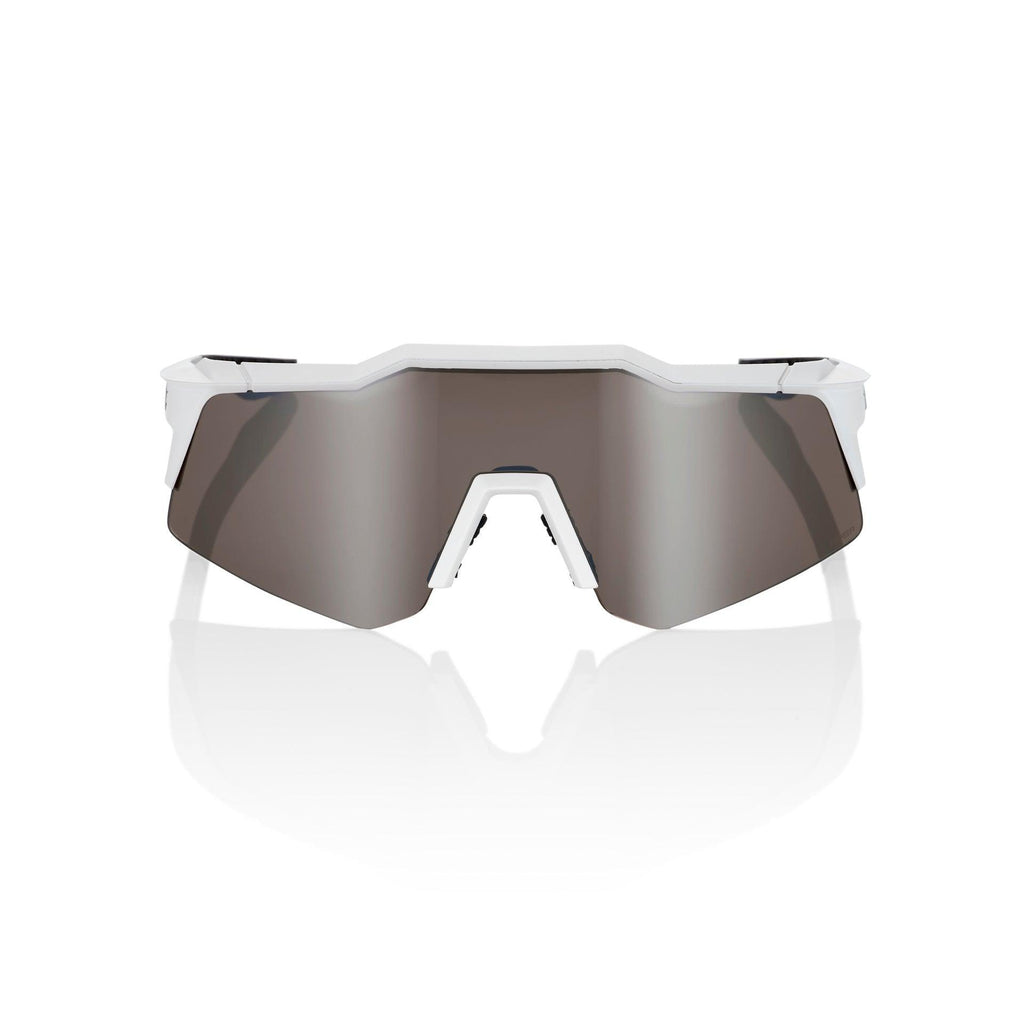 100% Speedcraft XS Sunglasses - Matte White / HiPER Silver - bikes.com.au