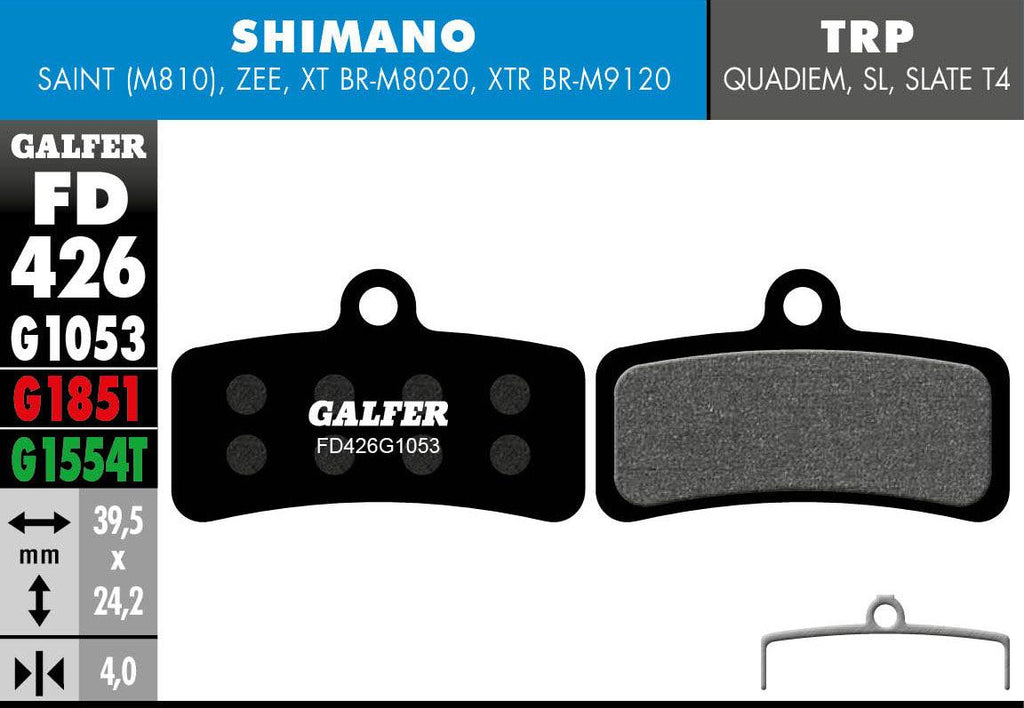 Galfer Bike FD426 Shimano XTR/Saint/Zee Standard Disc Brake Pads - bikes.com.au