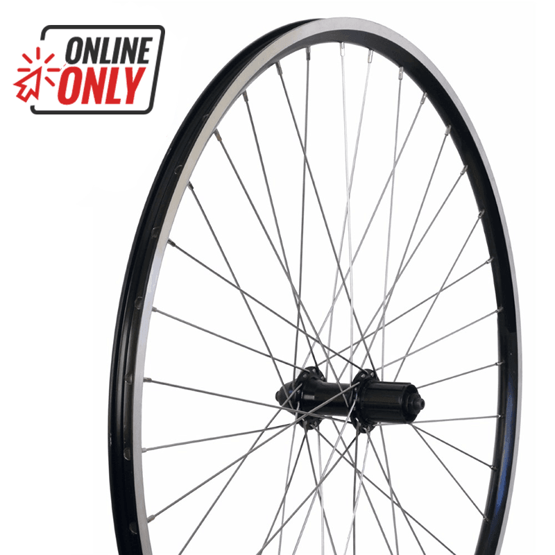 MTB Alloy Speed Rear Wheel Black Rim Silver Spokes