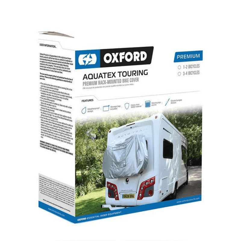 Oxford Aquatex Touring Premium Rack-Mounted Bike Cover for 1-2 Bikes - Includes Storage Bag - bikes.com.au