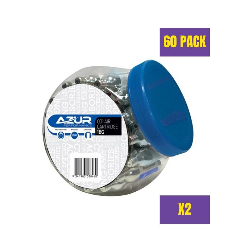 Azur CO2 Cartridge - 60 Pack - Bikes.com.au