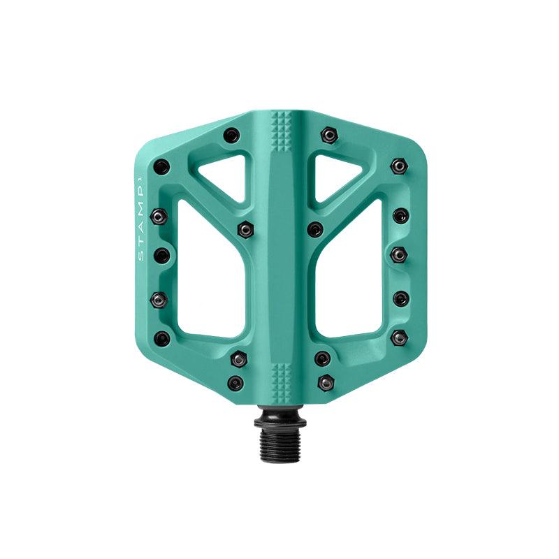 CrankBrothers Stamp 1 Small Pedals - Turquoise - bikes.com.au