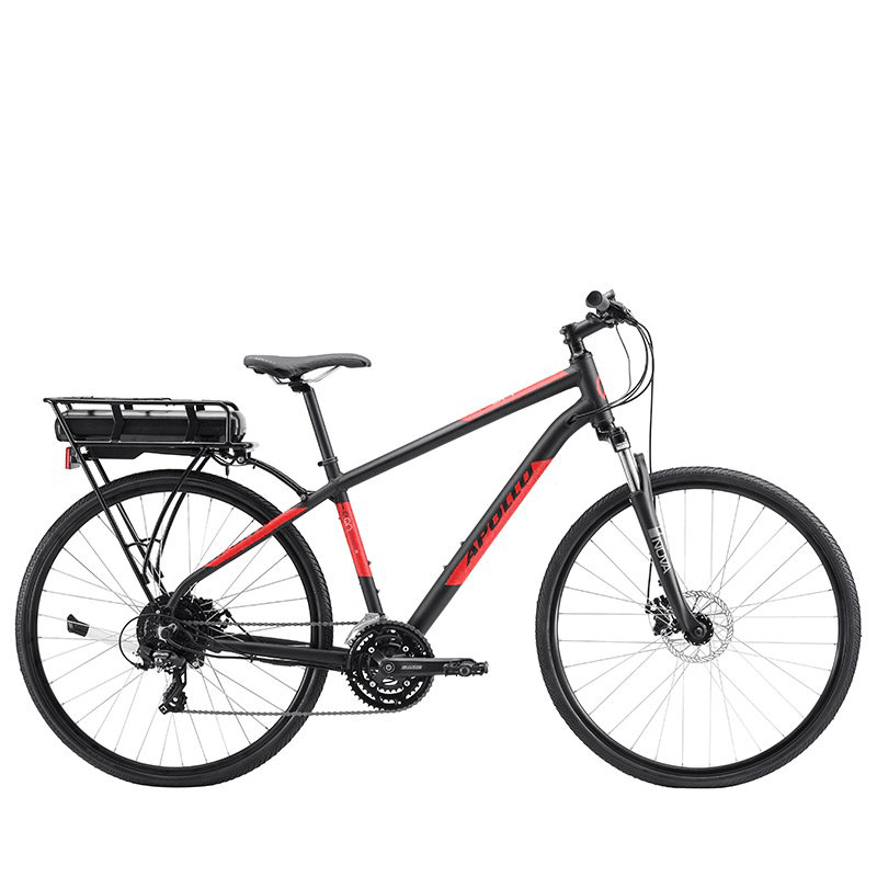 Apollo Eon Commuter 10 Electric Bike - Matte Black/Red - bikes.com.au