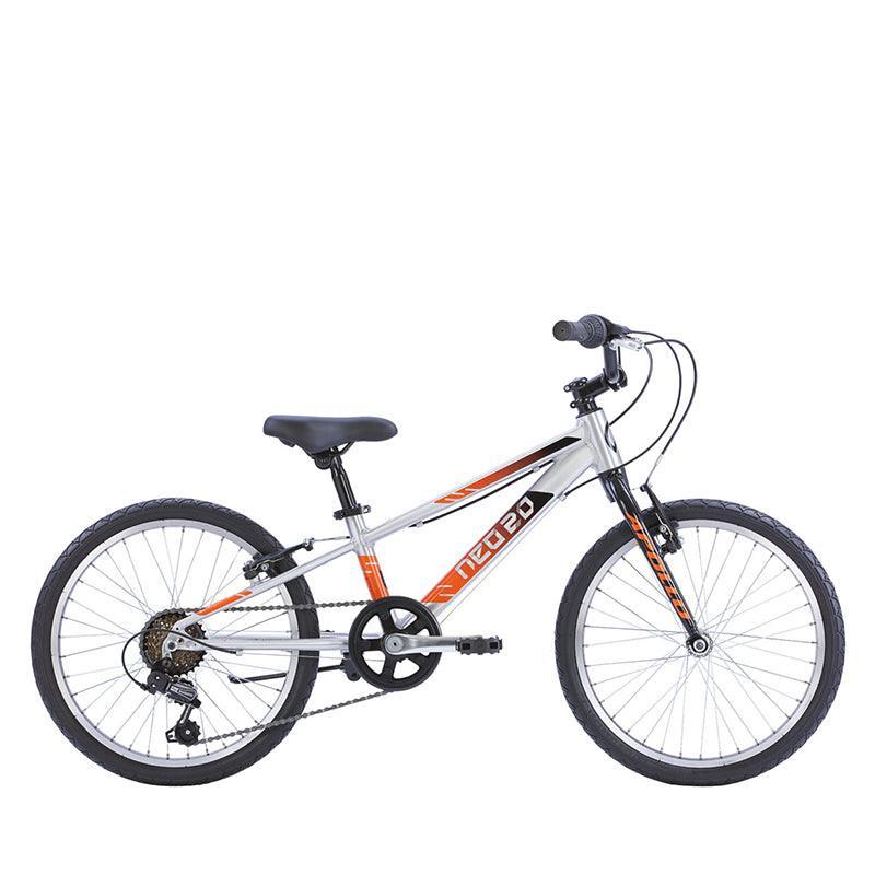 Apollo Neo+ 20" 6s Kids Bikes - Brushed Alloy / Black / Orange Fade - bikes.com.au