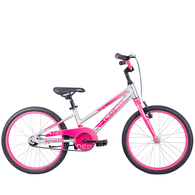 Apollo Neo+ 20" Kids Bikes - Brushed Alloy / Pink / Dark Pink Fade - bikes.com.au