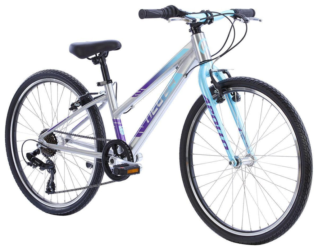 Apollo NEO+ 24" 7 Speed Kids Bikes - Brushed Alloy / Ice Blue / Purple Fade - bikes.com.au