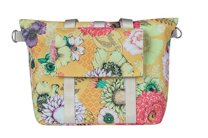 Basil Bloom Field 15-20L Bicycle Shopper Bag - Yellow - bikes.com.au