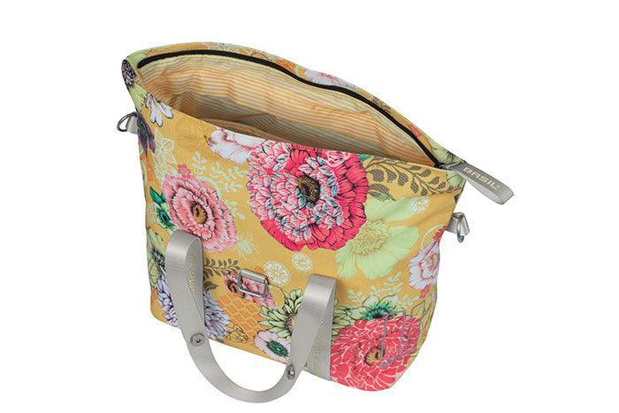 Basil Bloom Field 15-20L Bicycle Shopper Bag - Yellow - bikes.com.au