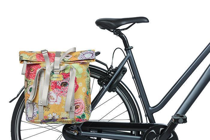 Basil Bloom Field 15-20L Bicycle Shopper Bag - Yellow - bikes.com.au