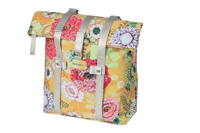 Basil Bloom Field 15-20L Bicycle Shopper Bag - Yellow - bikes.com.au