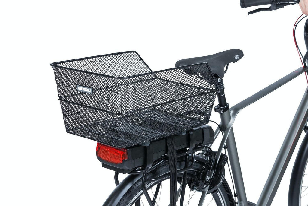 Basil Cento WSL - Bicycle Basket - Rear - Black - bikes.com.au