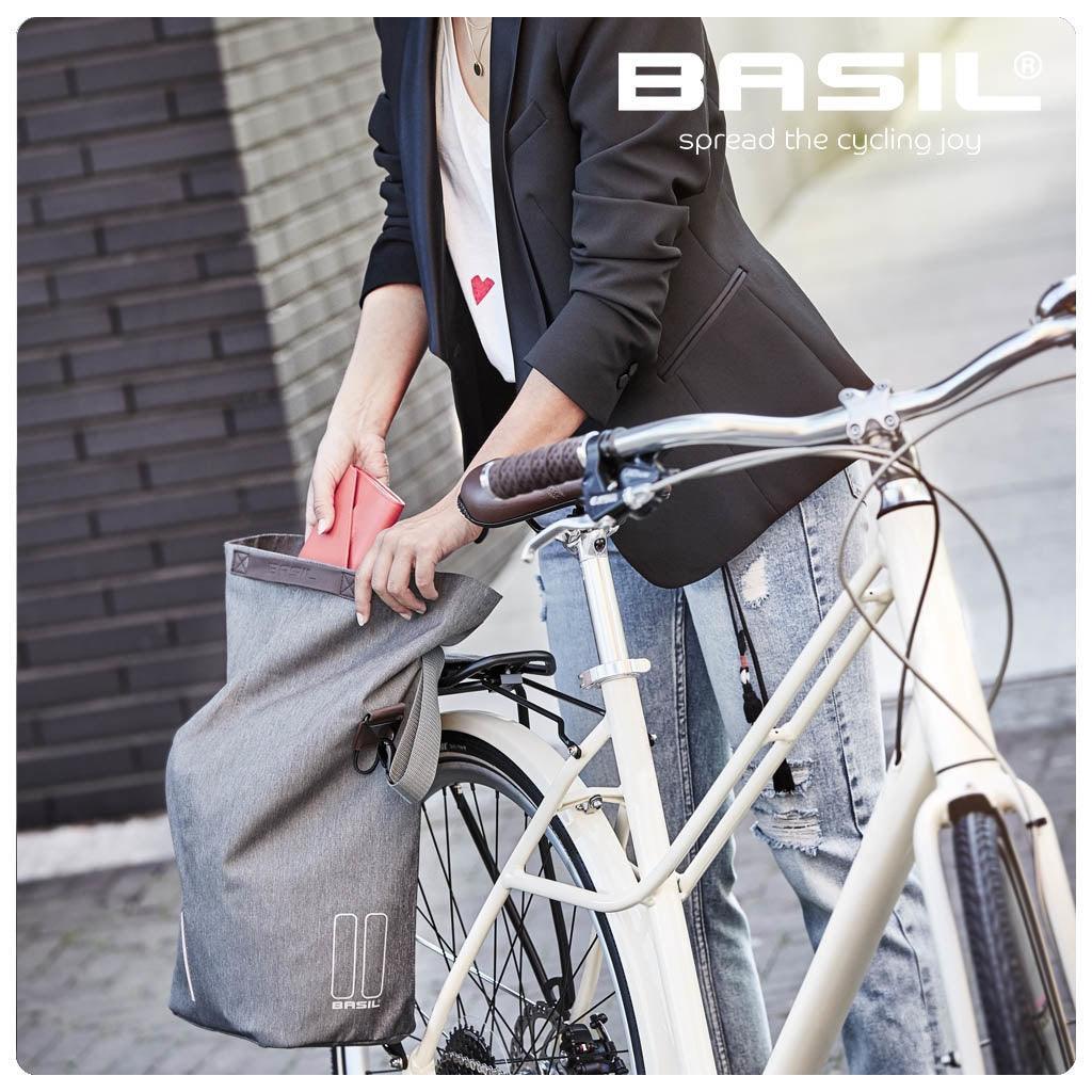 Basil City 14-16L Bicycle Shopper - Black - bikes.com.au