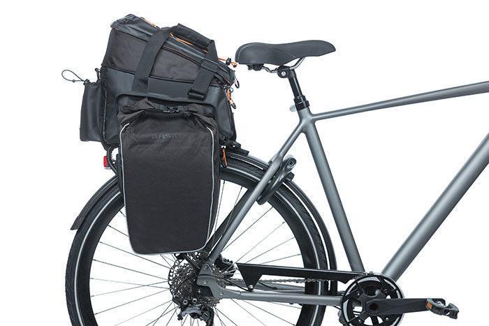 Basil Miles 9-36L Tarpaulin Trunkbag XL Pro - Black / Orange - bikes.com.au