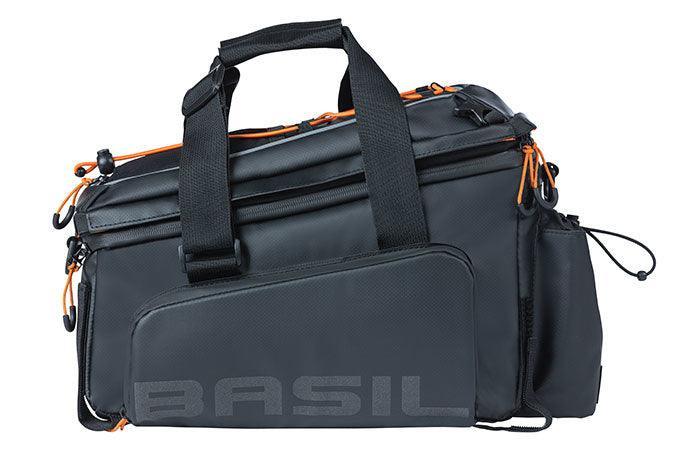 Basil Miles 9-36L Tarpaulin Trunkbag XL Pro - Black / Orange - bikes.com.au