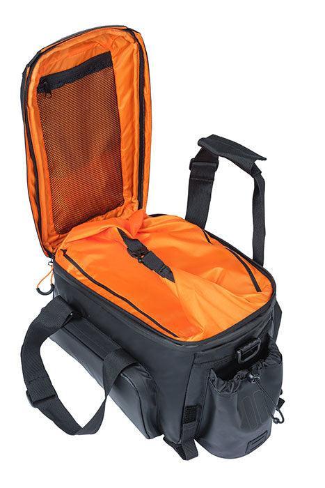 Basil Miles 9-36L Tarpaulin Trunkbag XL Pro - Black / Orange - bikes.com.au