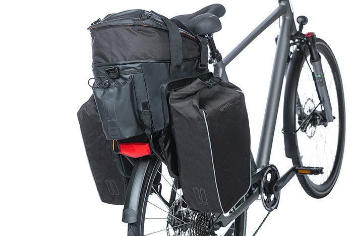 Basil Miles 9-36L Tarpaulin Trunkbag XL Pro - Black / Orange - bikes.com.au