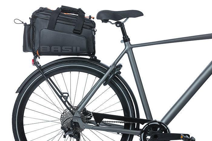 Basil Miles 9-36L Tarpaulin Trunkbag XL Pro - Black / Orange - bikes.com.au