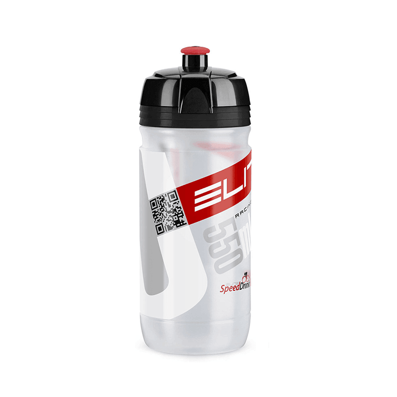 Elite Water Bottle 550ml - Clear / Red - bikes.com.au