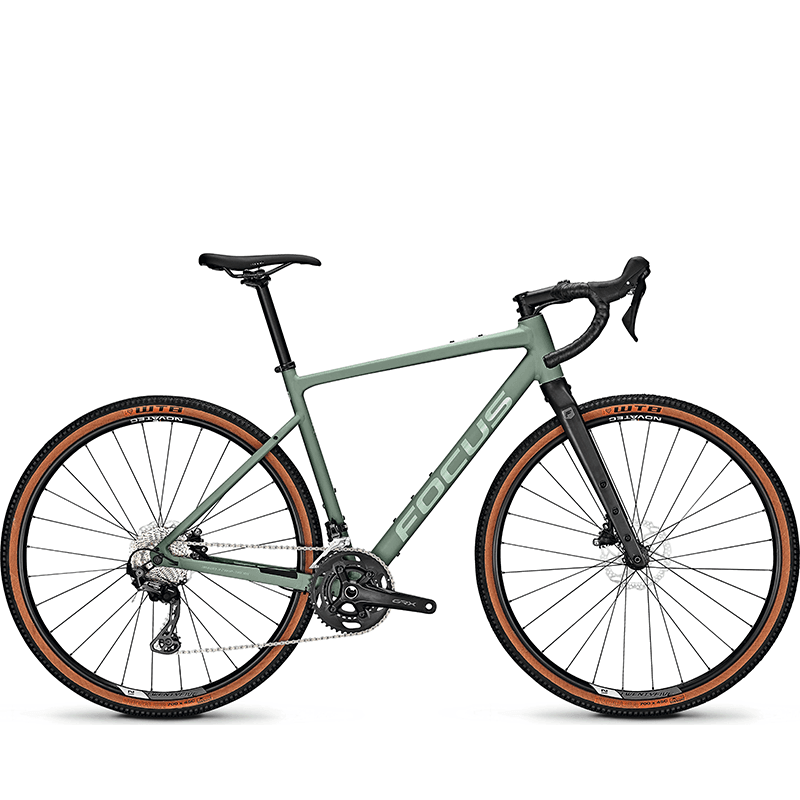 Green gravel outlet bike