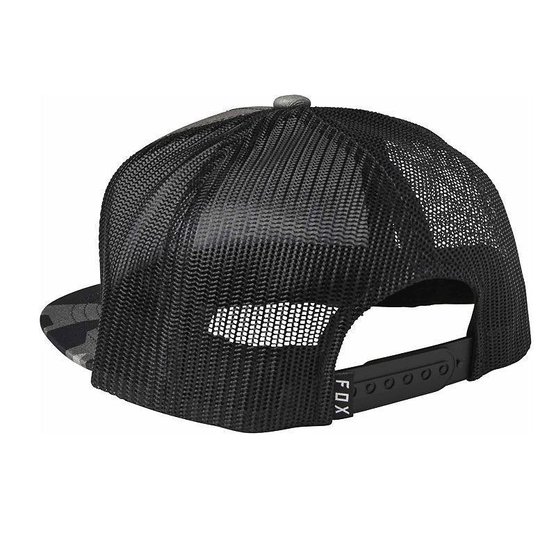 Fox Youth Pinnacle Mesh Snapback Hat - Black Camo - bikes.com.au