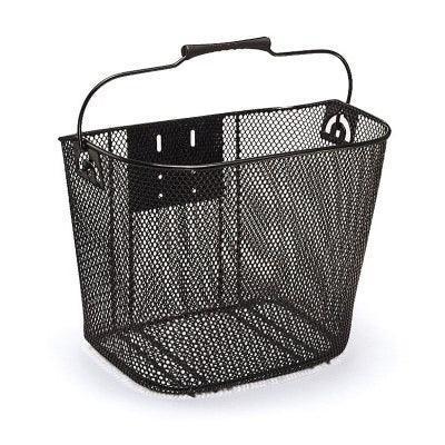 Front Mesh Small Basket for Light Weight Cargo - Black - bikes.com.au