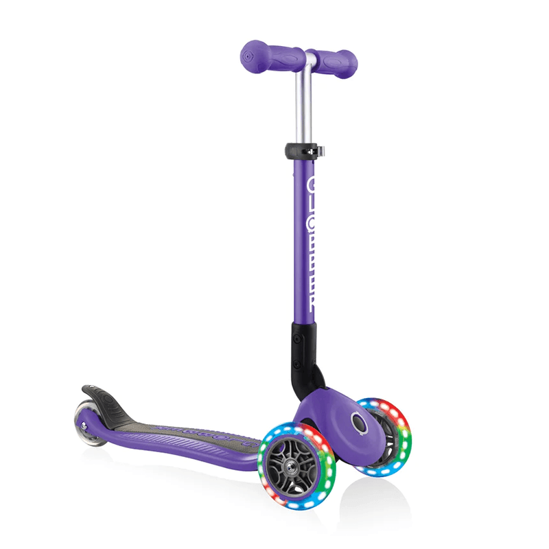 Globber Junior Foldable Lights - 3 Wheel Scooter for Toddlers - Violet - bikes.com.au