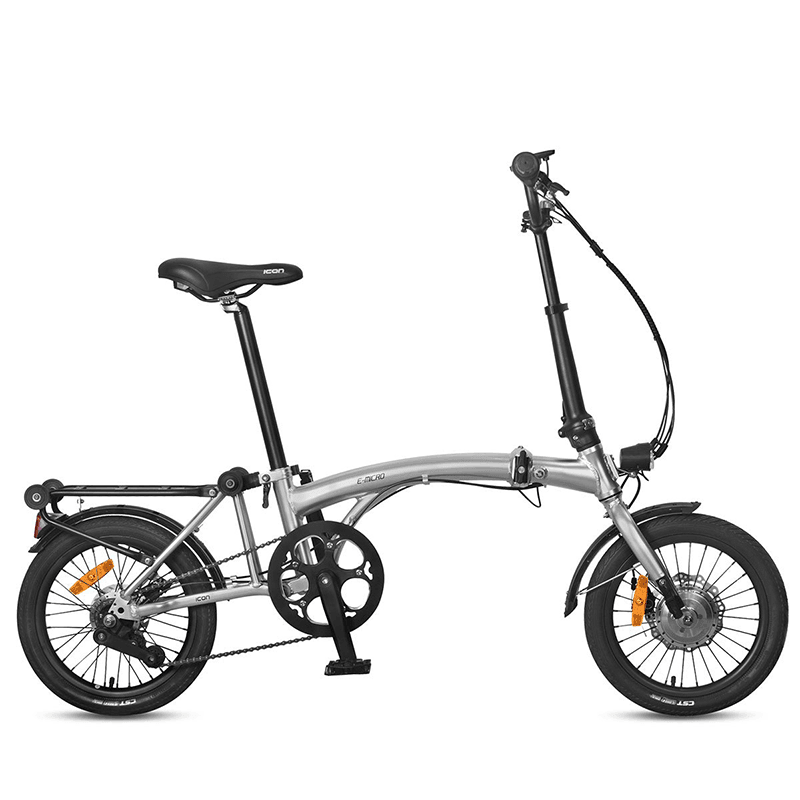 Icon E-Micro Folding Electric Bike - Silver - bikes.com.au