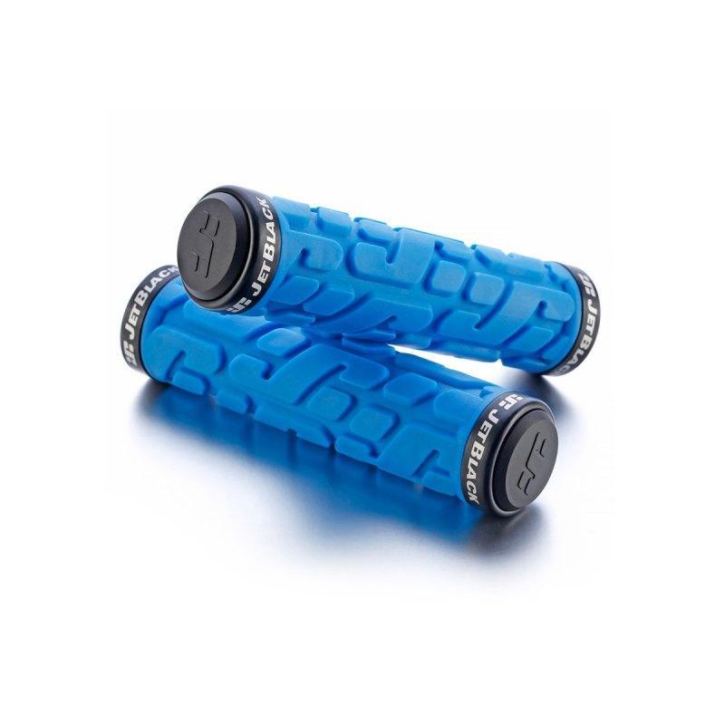 JetBlack Rivet Lock On Grips - Blue / Black - bikes.com.au