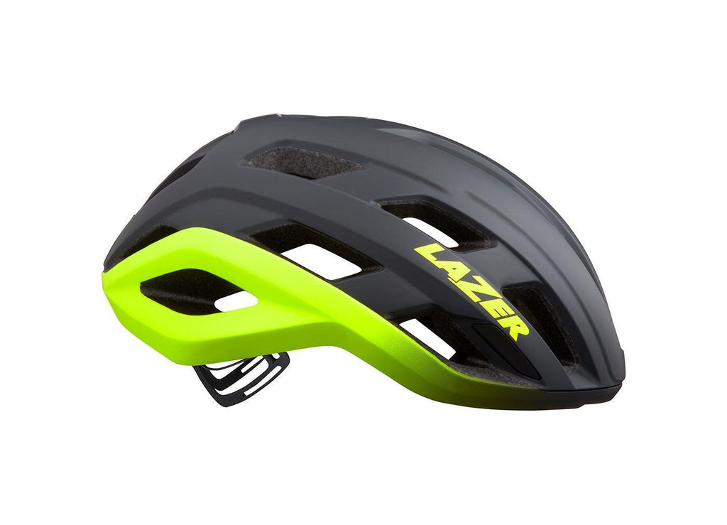 Lazer Strada KC Road Helmet - Matte Dark Grey / Flash Yellow - bikes.com.au