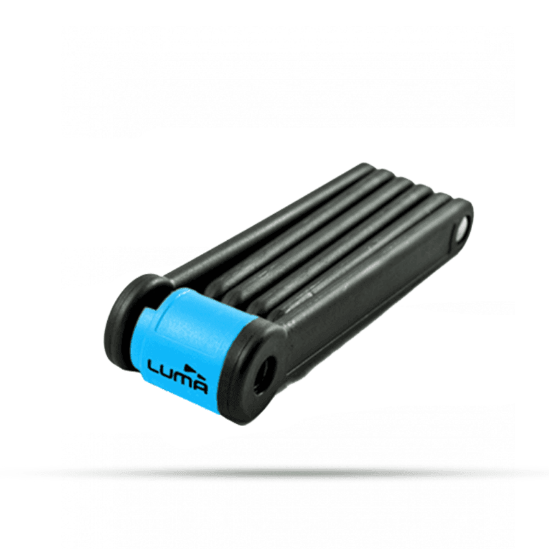 Luma Folding Key Lock with Bracket - Blue - bikes.com.au