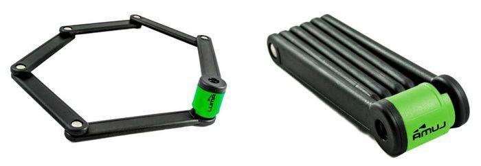 Luma Folding Key Lock with Bracket - Green - bikes.com.au