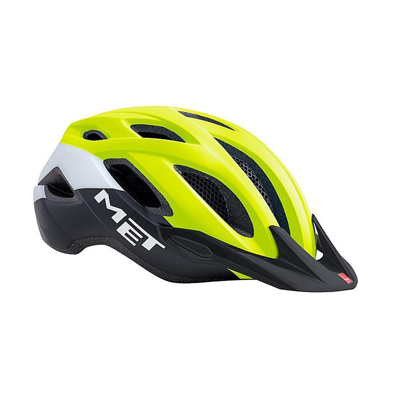 MET Crossover Helmet - Safety Yellow / White - bikes.com.au